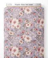 Tissu - Bouquets floraux sur fond lavande
