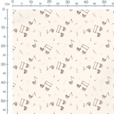 Tissu - Oursons bruns sur fond beige 2