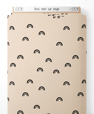 Tissu - Arcs noirs sur beige