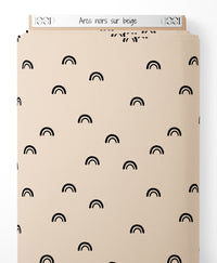 Tissu - Arcs noirs sur beige