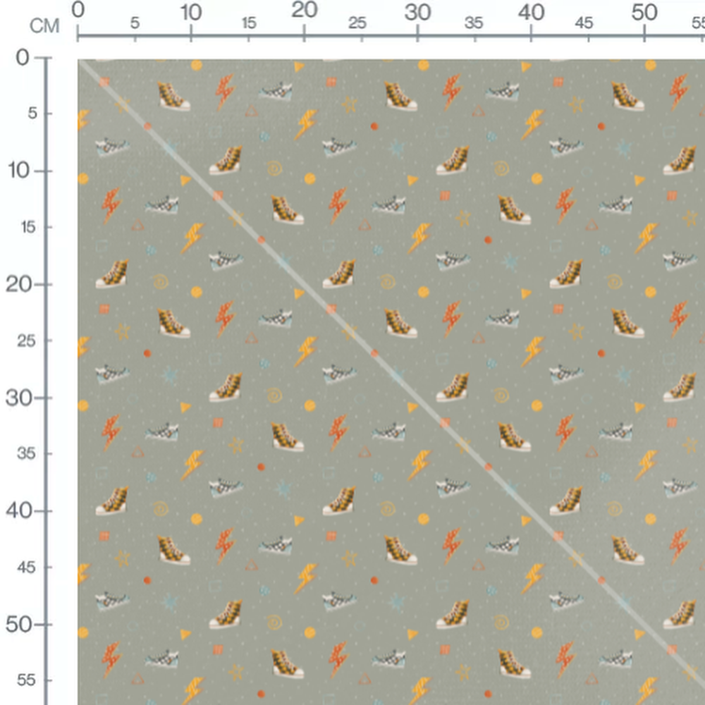 Tissu - Baskets et éclairs colorés