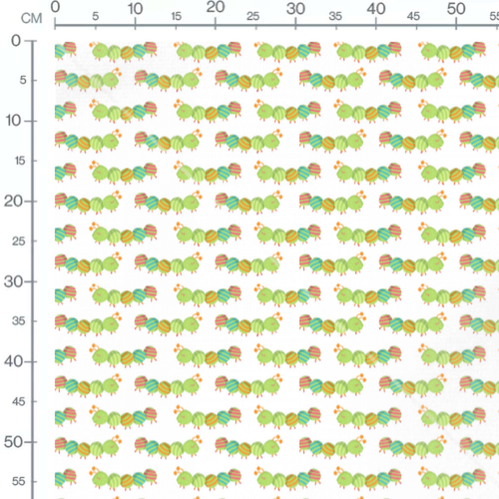 Tissu - Chenilles colorées souriantes