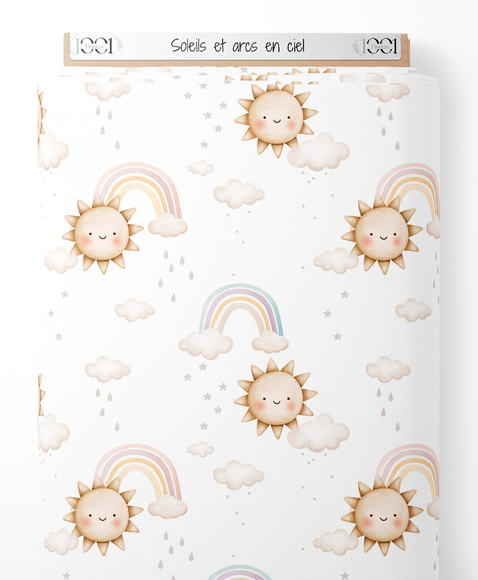 Tissu - Soleils et arcs-en-ciel