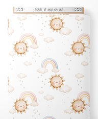 Tissu - Soleils et arcs-en-ciel