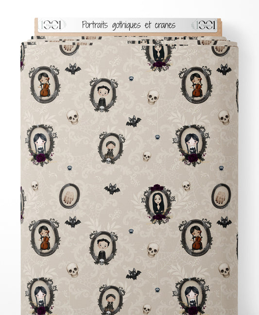 Tissu - Portraits gothiques et crânes