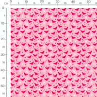 Tissu - Chauves-souris roses sur rose