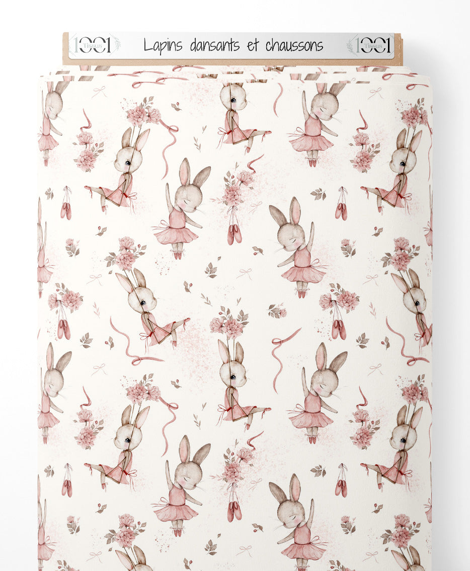 Tissu - Lapins dansants et chaussons