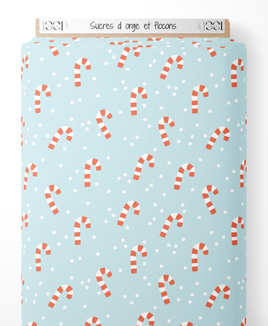 Tissu - Sucres d'orge et flocons