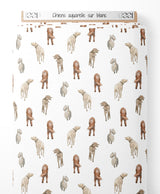 Tissu - Chiens aquarelle sur blanc