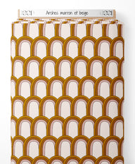 Tissu - Arches marron et beige