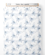 Tissu - Papillons bleus aquarelle