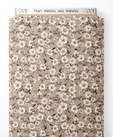 Tissu - Fleurs blanches avec branches