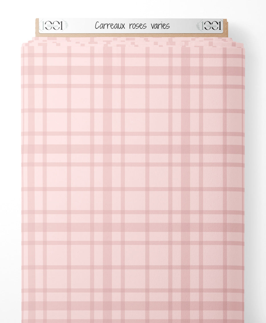 Tissu - Carreaux roses variés
