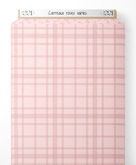 Tissu - Carreaux roses variés
