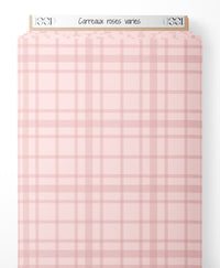 Tissu - Carreaux roses variés