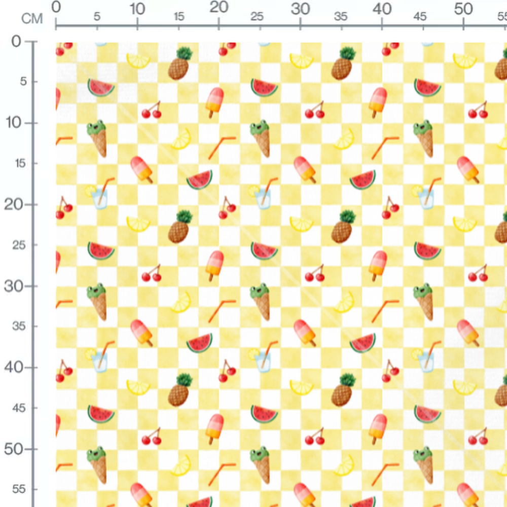 Tissu - Fruits et glaces colorés