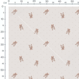 Tissu - Oursons et pois beiges