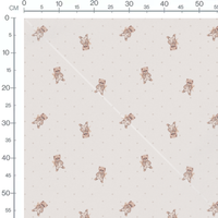 Tissu - Oursons et pois beiges