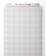 Tissu - Fleurs grises en carrelage