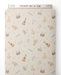 Tissu - Instruments doux sur beige