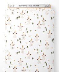 Tissu - Bonhommes neige et points