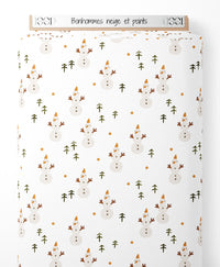 Tissu - Bonhommes neige et points