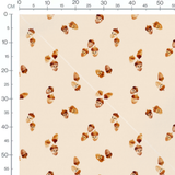 Tissu - Glands marron souriants beige