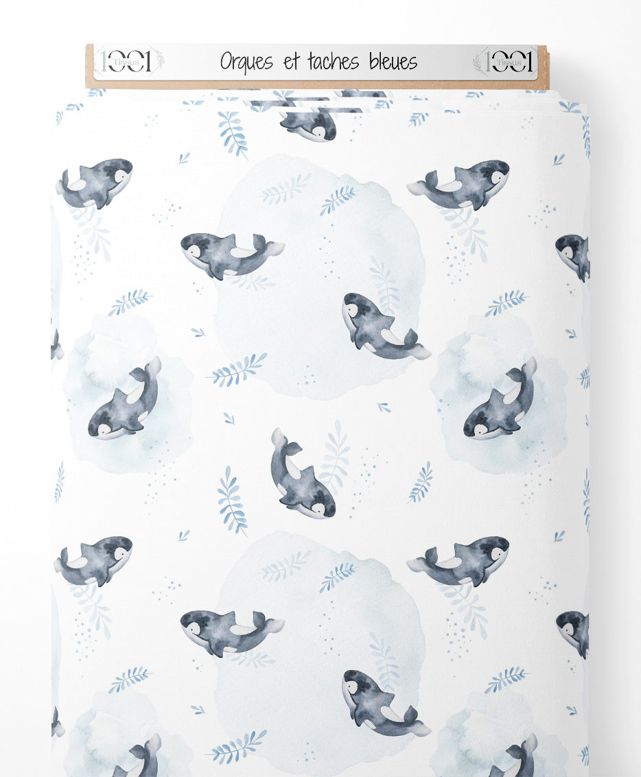 Tissu - Orques et taches bleues