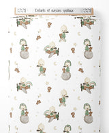 Tissu - Enfants et oursons spatiaux