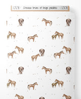 Tissu - Chevaux bruns et beige paisibles