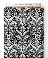 Tissu - Motif damassé noir et blanc