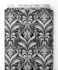 Tissu - Motif damassé noir et blanc