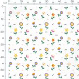 Tissu - Fleurs multicolores sur blanc