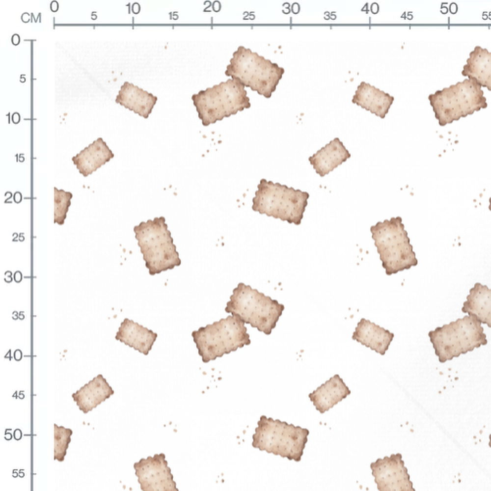 Tissu - Biscuits sur fond blanc
