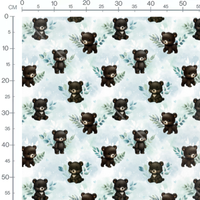 Tissu - Oursons et feuillages