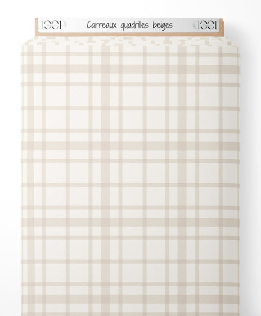 Tissu - Carreaux quadrillés beiges