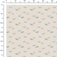 Tissu - Avions sur fond beige doux