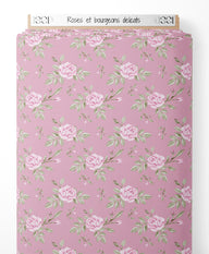 Tissu - Roses et bourgeons délicats