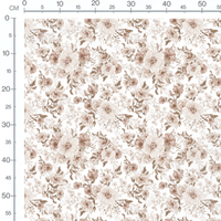 Tissu - Bouquets sépia vintage