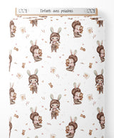 Tissu - Enfants avec peluches