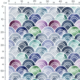 Tissu - Écailles dégradées multicolores