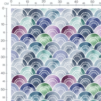 Tissu - Écailles dégradées multicolores