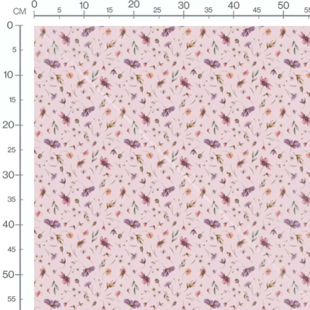 Tissu - Fleurs aquarelle pastel variées