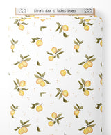 Tissu - Citrons doux et taches beiges