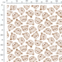 Tissu - Oursons expressifs sur blanc