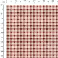 Tissu - Carreaux et cœurs rouges