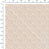 Tissu - Feuilles marron et fleurs roses