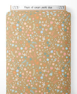Tissu - Fleurs et cœurs pastel doux