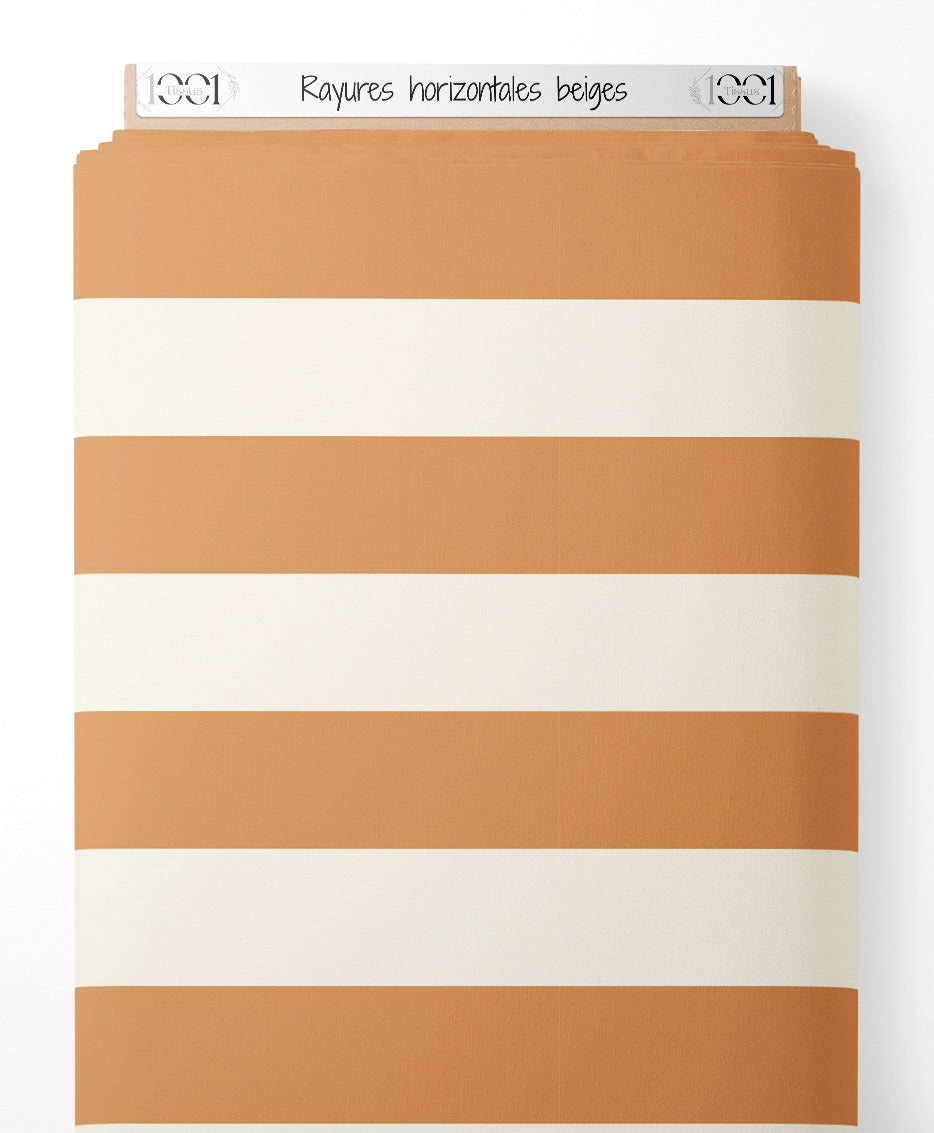 Tissu - Rayures horizontales beiges