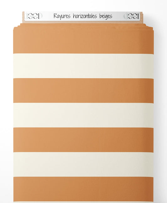 Tissu - Rayures horizontales beiges